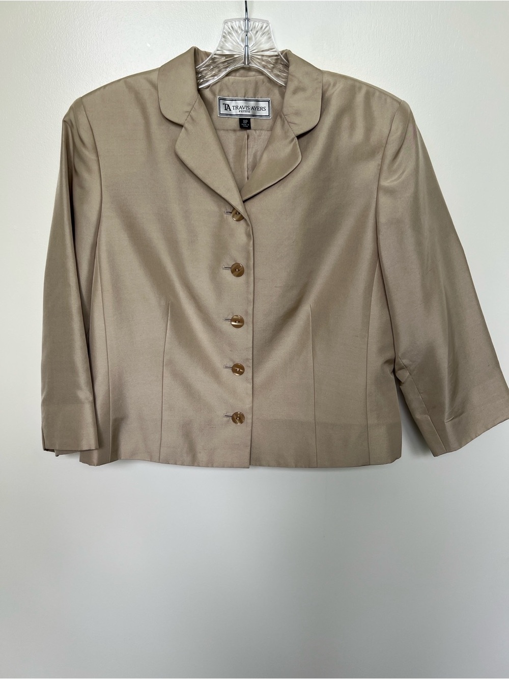 Travis Ayers vintage Women's Taupe Cropped Suit Jacket